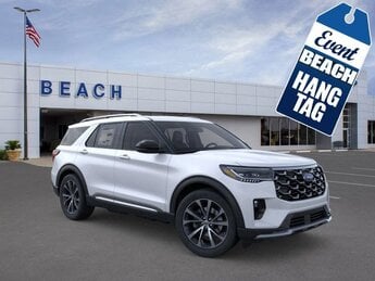 2025 Space White Metallic Ford Explorer Platinum Automatic SUV 4 Door 3.0L EcoBoost® V6 Engine with Auto Start-Stop Technology