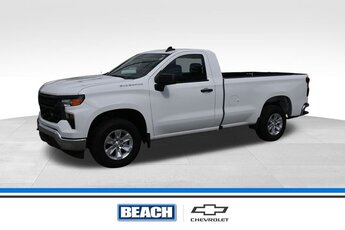 2024 Summit White Chevrolet Silverado 1500 WT 2 Door EcoTec3 5.3L V8 Engine Automatic RWD