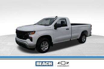 2024 Summit White Chevrolet Silverado 1500 WT 2 Door RWD Automatic EcoTec3 5.3L V8 Engine Truck