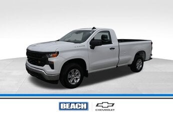 2024 Summit White Chevrolet Silverado 1500 WT 2 Door RWD Automatic EcoTec3 5.3L V8 Engine Truck