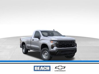 2025 Sterling Gray Metallic Chevrolet Silverado 1500 WT Automatic Truck 4X4 5.3L EcoTec3 V8 engine