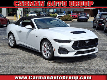 2025 Oxford White Ford Mustang GT Premium RWD 2 Door Convertible Manual 5L V-8 port/direct injection, DOHC, Ti-VCT variable valve control, premium unleaded, engine with cylinder deactivation and 480HP