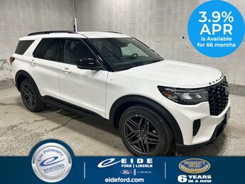 2025 Star White Metallic Tri-Coat Ford Explorer ST-Line SUV 4 Door 2.3L EcoBoost I-4 Engine