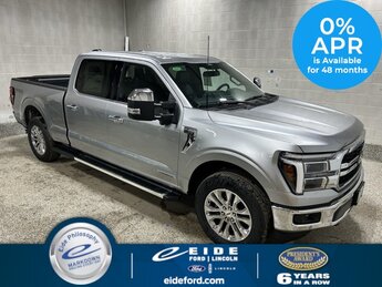 2025 Iconic Silver Metallic Ford F-150 Lariat Chrome 4 Door Automatic 3.5L PowerBoost Full-Hybrid V6 Engine Truck