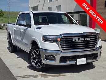 2025 Bright White Clearcoat Ram 1500 Laramie Truck 4 Door 3.0L I6 Engine 4X4 Automatic