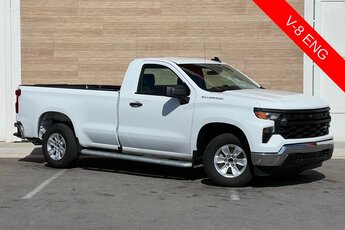 2024 Summit White Chevrolet Silverado 1500 WT 2 Door Automatic EcoTec3 5.3L V8 Engine RWD Truck