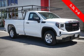 2023 Summit White GMC Sierra 1500 Pro 4X4 Truck EcoTec3 5.3L V8 Engine 2 Door