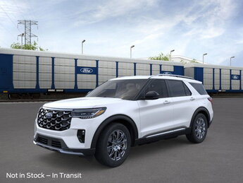 2025 Star White Metallic Tri-Coat Ford Explorer Platinum SUV Intercooled Turbo Premium Unleaded I-4 2.3 L/140 Engine RWD