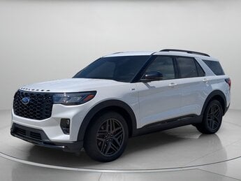 2025 Star White Metallic Tri-Coat Ford Explorer ST-Line Automatic Intercooled Turbo Premium Unleaded I-4 2.3 L/140 Engine 4 Door SUV