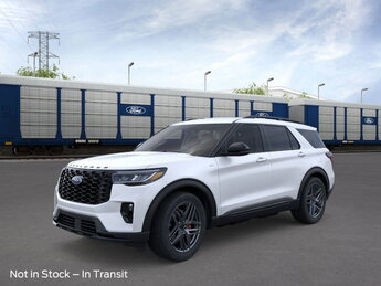 2025 Star White Metallic Tri-Coat Ford Explorer ST-Line Automatic Intercooled Turbo Premium Unleaded I-4 2.3 L/140 Engine 4 Door SUV