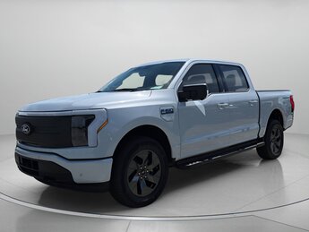 2025 Space White Metallic Ford F-150 Lightning Flash Crew Cab Pickup Automatic Electric Engine 4 Door Truck