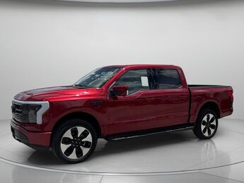 2025 Rapid Red Metallic Tinted Clearcoat Ford F-150 Lightning Platinum Automatic AWD 4 Door Electric Engine Truck