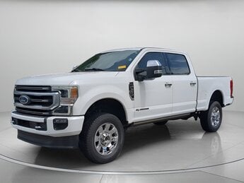 2020 Star White Metallic Tri-Coat Ford Super Duty F-350 SRW Platinum Crew Cab Pickup Truck 4X4 Automatic Intercooled Turbo Diesel V-8 6.7 L/406 Engine