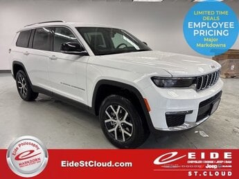2025 Bright White Clearcoat Jeep Grand Cherokee L Limited 4X4 Automatic 3.6L V6 24V VVT Engine SUV