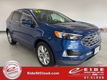 2022 Atlas Blue Metallic Ford Edge Titanium SUV AWD EcoBoost 2.0L I4 GTDi DOHC Turbocharged VCT Engine Automatic