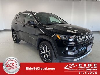 2025 Diamond Black Crystal Pearlcoat Jeep Compass Limited Automatic 4 Door 2.0L I4 DOHC Engine 4X4