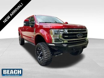 2021 Red Ford Super Duty F-250 SRW Lariat Power Stroke 6.7L V8 DI 32V OHV Turbodiesel Engine Truck Automatic 4 Door 4X4