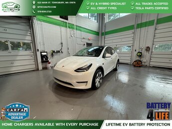 2021 Pearl White Multi-Coat Tesla Model Y Long Range 4 Door SUV Electric Motor Engine Automatic