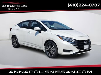 2025 Aspen White Tricoat Nissan Versa 1.6 SV FWD 4 Door Car 1.6L I4 DOHC 16V Engine