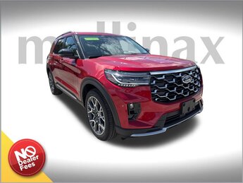 2025 Rapid Red Metallic Tinted Clearcoat Ford Explorer Platinum 3.0L EcoBoost V6 Engine SUV Automatic 4 Door