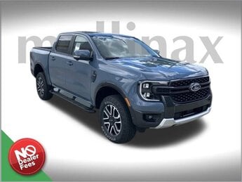 2024 Azure Gray Metallic Tri-Coat Ford Ranger Lariat EcoBoost 2.3L I4 GTDi DOHC Turbocharged VCT Engine 4 Door Automatic