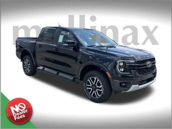 2024 Shadow Black Ford Ranger Lariat EcoBoost 2.3L I4 GTDi DOHC Turbocharged VCT Engine 4X4 Truck