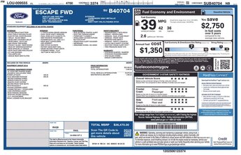 2025 Ford Escape ST-Line Automatic 2.5L iVCT Engine FWD SUV