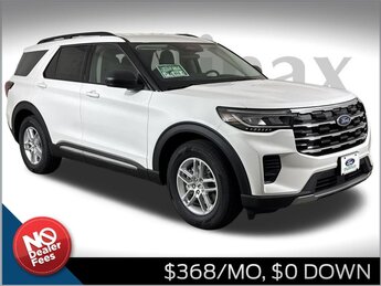2025 Star White Metallic Tri-Coat Ford Explorer Active RWD 2.3L EcoBoost I-4 Engine Automatic