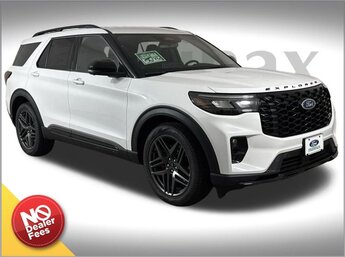2025 Star White Metallic Tri-Coat Ford Explorer ST Automatic SUV 3.0L EcoBoost V6 Engine