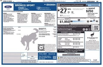 2025 Carbonized Gray Metallic Ford Bronco Sport Big Bend 4X4 Automatic SUV 4 Door 1.5L EcoBoost Engine