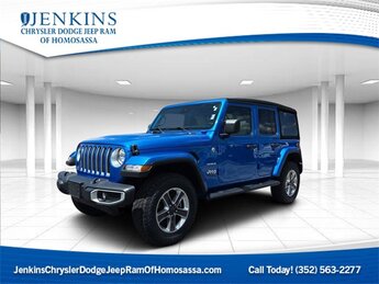 2022 Hydro Blue Pearl Coat Jeep Wrangler Unlimited Sahara SUV 3.6L V6 24V VVT Engine Automatic 4 Door