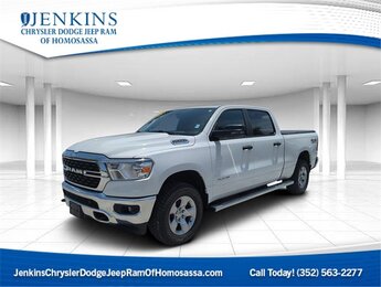 2023 Bright White Clearcoat Ram 1500 Big Horn HEMI 5.7L V8 Multi Displacement VVT eTorque Engine 4 Door Truck 4X4 Automatic