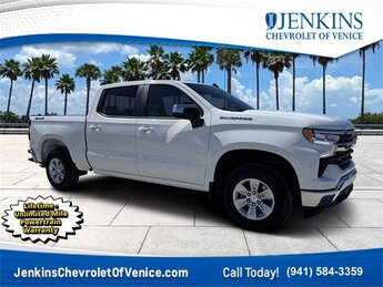 2025 Summit White Chevrolet Silverado 1500 LT Automatic 4 Door Truck 4X4 2.7L I4 Turbocharged DOHC 16V LEV3-SULEV30 310hp Engine