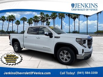 2024 Summit White GMC Sierra 1500 SLT Truck RWD Automatic EcoTec3 5.3L V8 Engine
