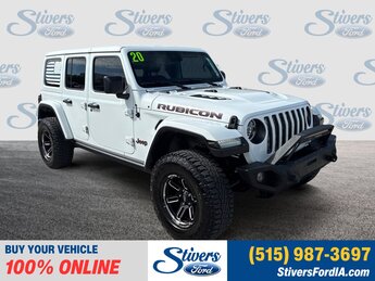 2020 Bright White Clearcoat Jeep Wrangler Unlimited Rubicon SUV 3.6L V6 24V VVT Engine 4 Door Automatic 4X4