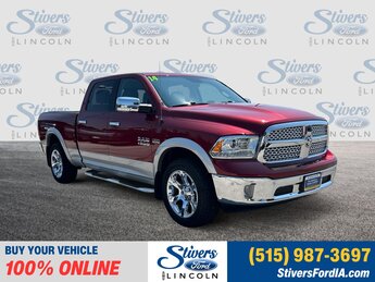 2014 Deep Cherry Red Crystal Pearlcoat Ram 1500 Laramie HEMI 5.7L V8 Multi Displacement VVT Engine 4 Door Truck