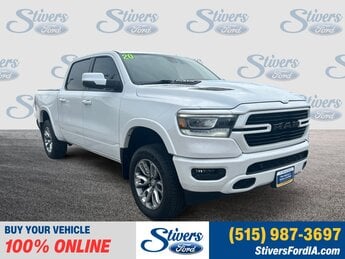 2020 Ivory White Tri-Coat Pearlcoat Ram 1500 Laramie 4X4 Automatic 4 Door Truck EcoDiesel 3.0L V6 Engine