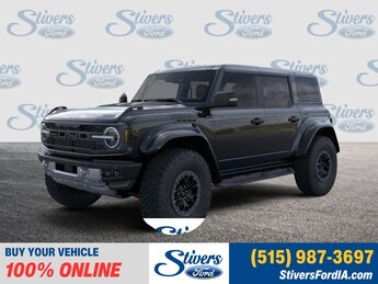 2025 Shadow Black Ford Bronco Raptor Automatic 3.0L EcoBoost V6 Engine 4X4 4 Door