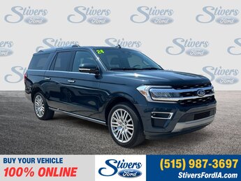 2024 Stone Blue Metallic Ford Expedition Max Limited 4X4 EcoBoost 3.5L V6 GTDi DOHC 24V Twin Turbocharged Engine 4 Door SUV