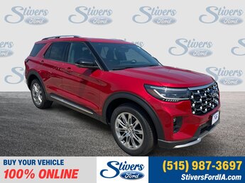 2025 Rapid Red Metallic Tinted Clearcoat Ford Explorer Platinum Automatic SUV 4X4 2.3L EcoBoost I-4 Engine