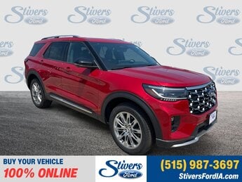 2025 Rapid Red Metallic Tinted Clearcoat Ford Explorer Platinum Automatic SUV 4X4 2.3L EcoBoost I-4 Engine