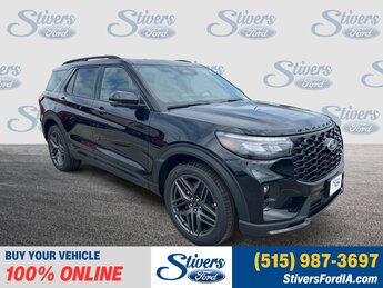 2025 Agate Black Metallic Ford Explorer ST 4X4 3.0L EcoBoost V6 Engine SUV 4 Door Automatic