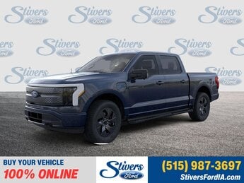 2025 Antimatter Blue Metallic Ford F-150 Lightning Flash AWD Electric Motor Engine Truck Automatic 4 Door