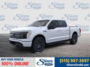 2025 Space White Metallic Ford F-150 Lightning Flash 4 Door AWD Truck Electric Motor Engine