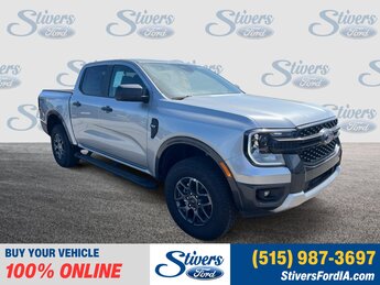 2024 Iconic Silver Metallic Ford Ranger XLT Truck EcoBoost 2.3L I4 GTDi DOHC Turbocharged VCT Engine Automatic