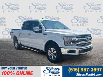 2019 White Platinum Metallic Tri-Coat Ford F-150 Lariat Truck 4X4 4 Door