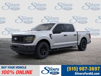 2025 Iconic Silver Metallic Ford F-150 STX 4X4 Truck 2.7L V6 EcoBoost Engine