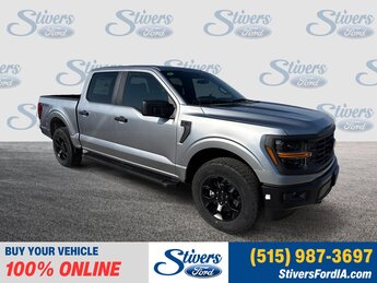2025 Iconic Silver Metallic Ford F-150 STX Truck 2.7L V6 EcoBoost Engine 4X4 4 Door