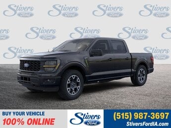 2025 Agate Black Metallic Ford F-150 STX Truck 4 Door 2.7L V6 EcoBoost Engine 4X4
