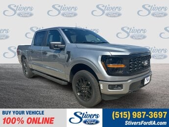 2025 Iconic Silver Metallic Ford F-150 STX Truck 4X4 2.7L V6 EcoBoost Engine
